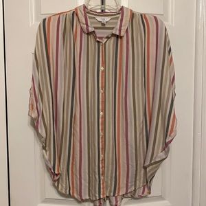 women’s time and tru button-down striped top